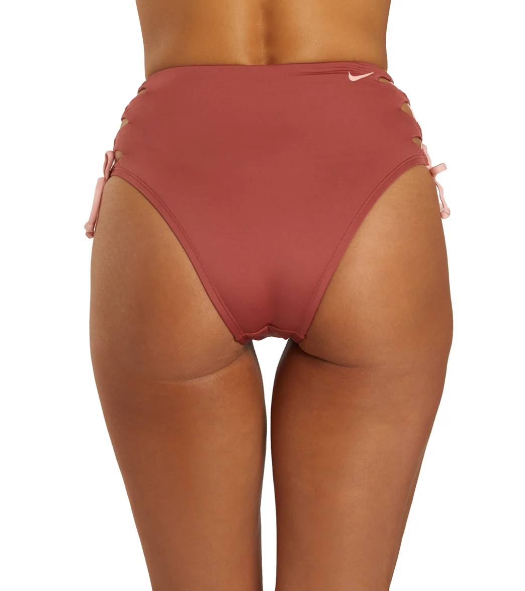 Nike Women's Solid Lace-Up High Waist Cheeky Bottom - Image 24
