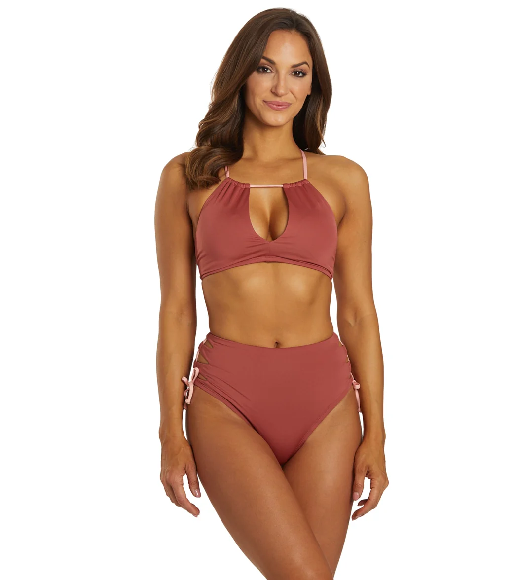 Nike Women's Solid Lace-Up High Waist Cheeky Bottom - Image 25