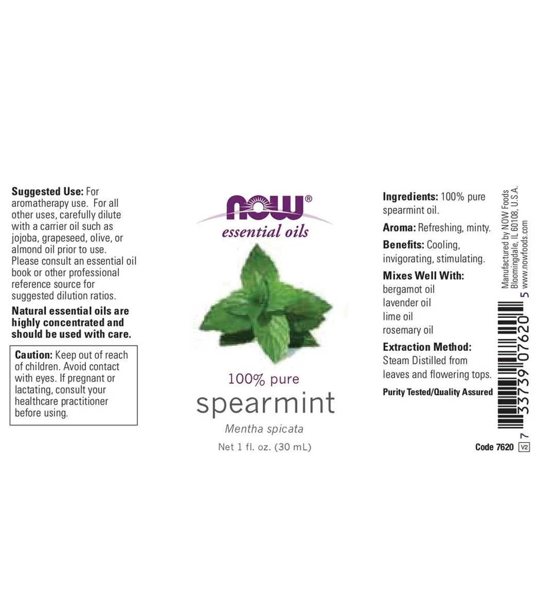 NOW 100% Pure Spearmint Oil 1 oz - Image 2