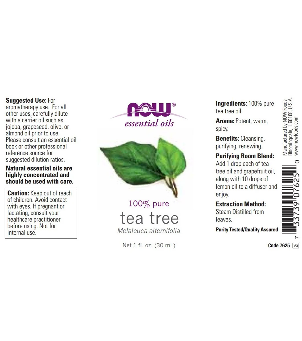 NOW 100% Pure Tea Tree Essential Oil 1 oz - Image 2