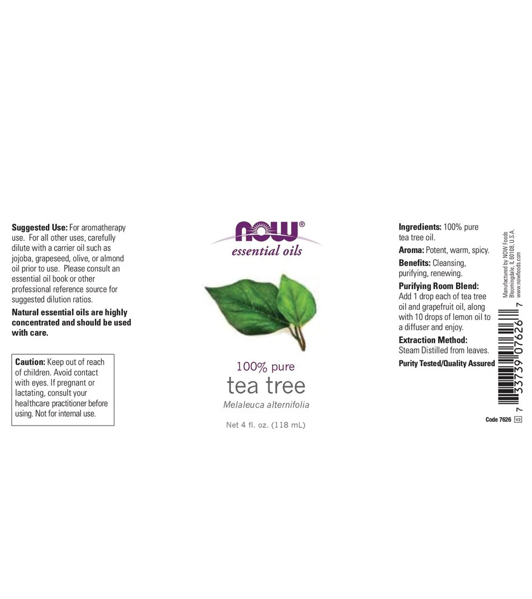 NOW 100% Pure Tea Tree Oil 4 oz - Image 2