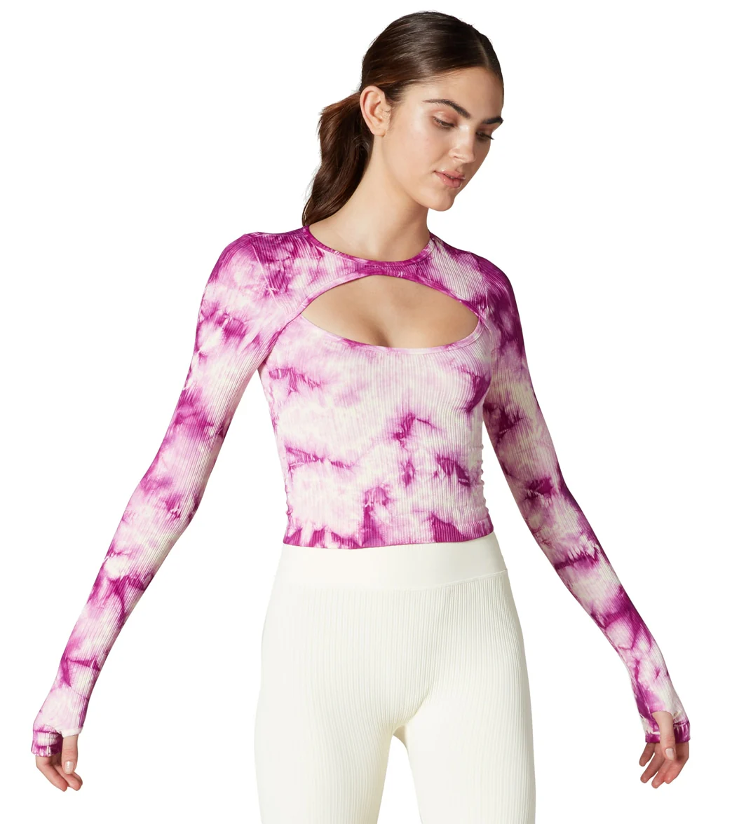 NUX Peek A Boo Rib Long Sleeve