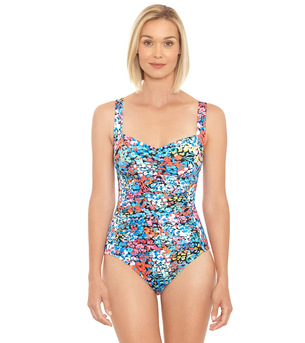 Penbrooke Women's Floral Bliss Shirred Mio One Piece Swimsuit - Image 8