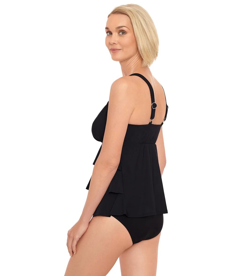 Penbrooke Women's Solid Triple Tier Tankini Top - Image 7