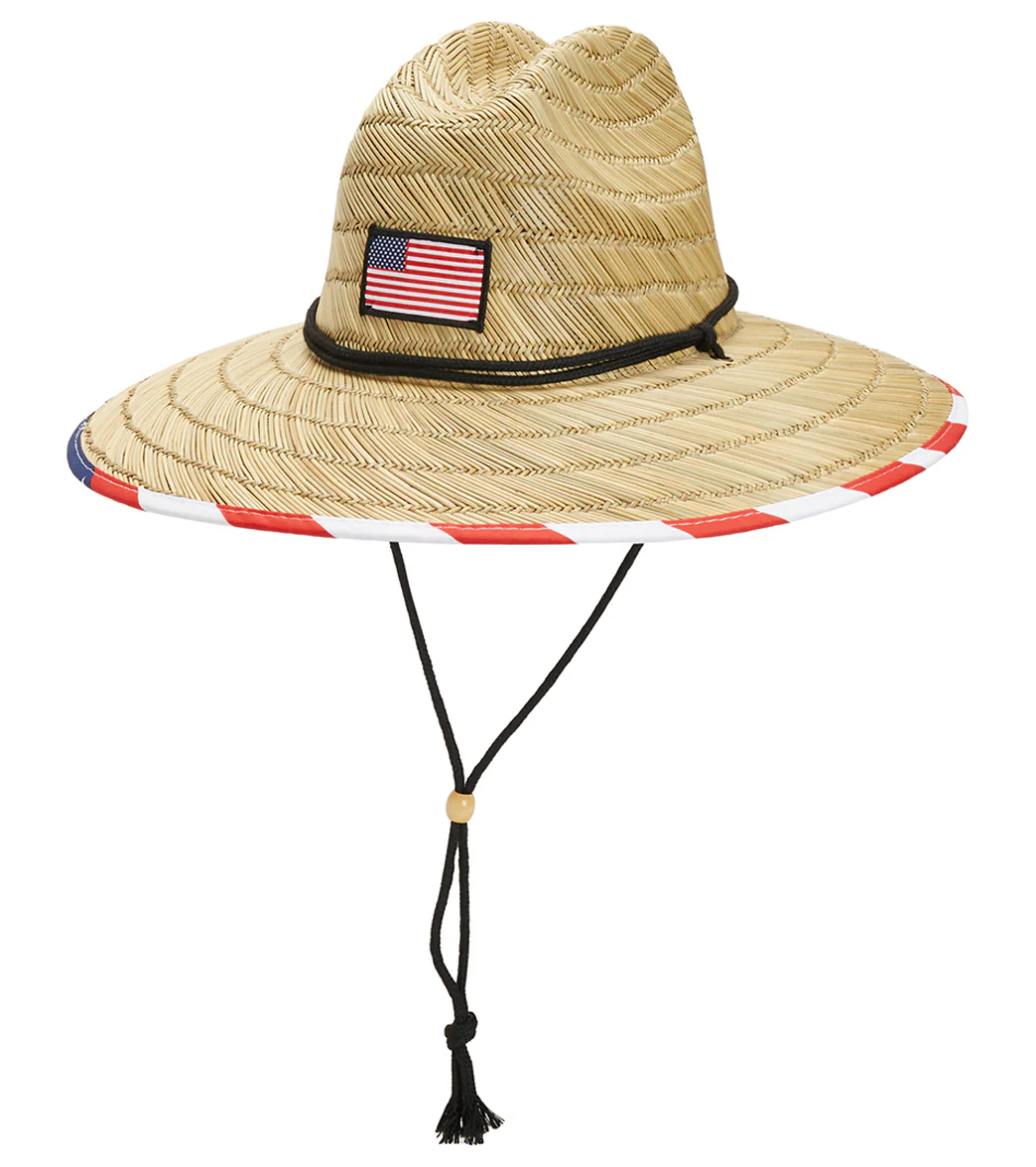 Peter Grimm Sally Americana Lifeguard Patriotic Straw 4" Brim Sun Hat - Image 4