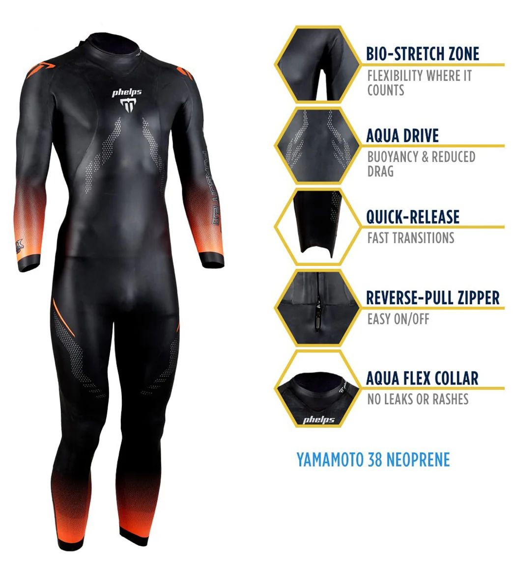 Phelps Men's Pursuit 2.0 Fullsleeve Triathlon Wetsuit - Image 5