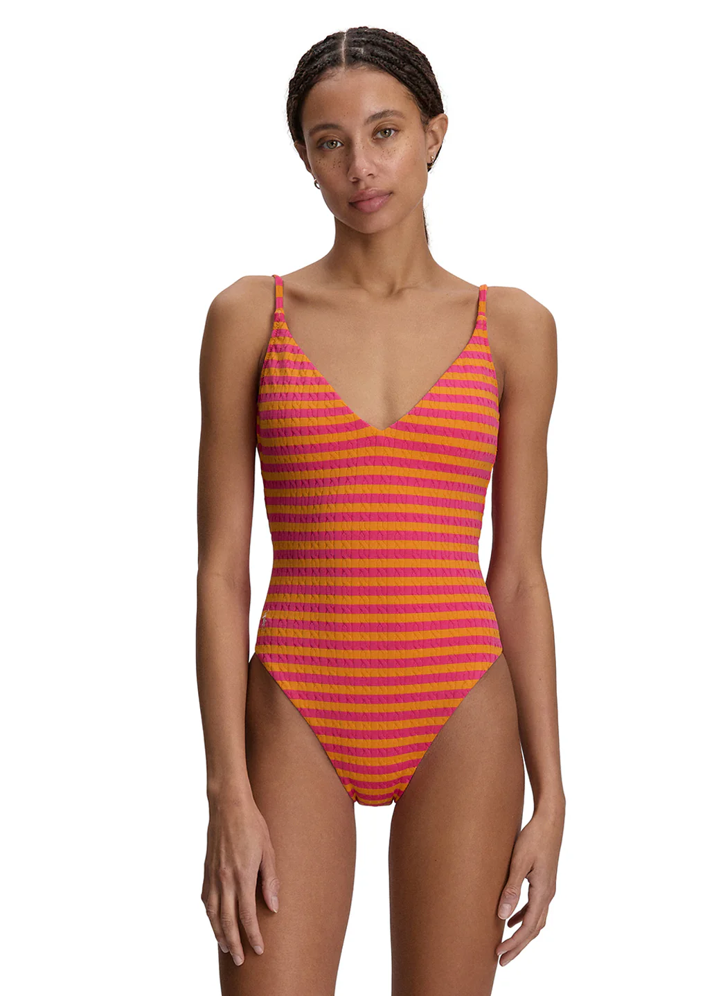 Polo Ralph Lauren Women's Cable Stripe V Neck One Piece Swimsuit - Image 3