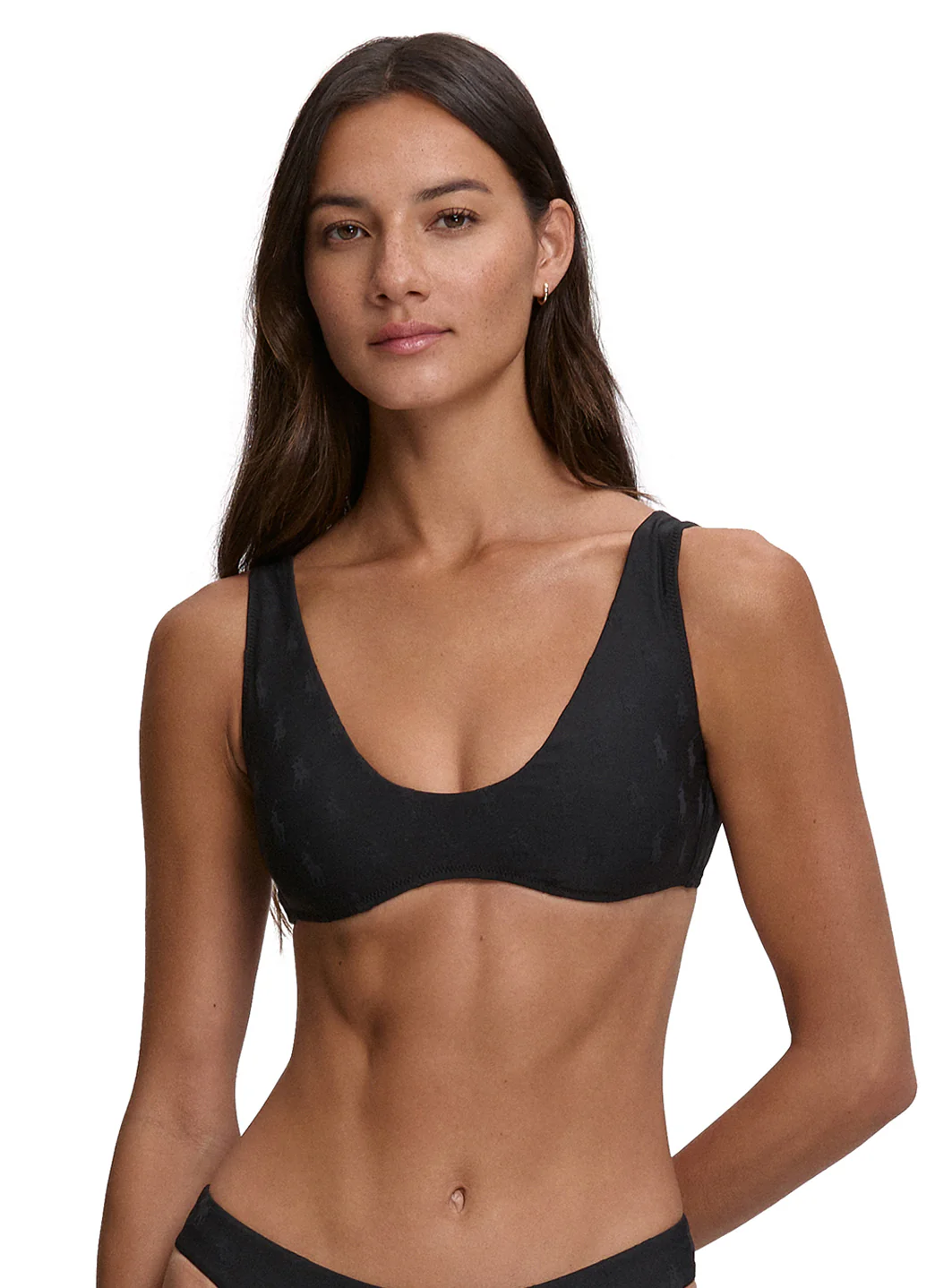 Polo Ralph Lauren Women's Logo Jacquard Deep Scoop Bralette Bikini Top - Image 3