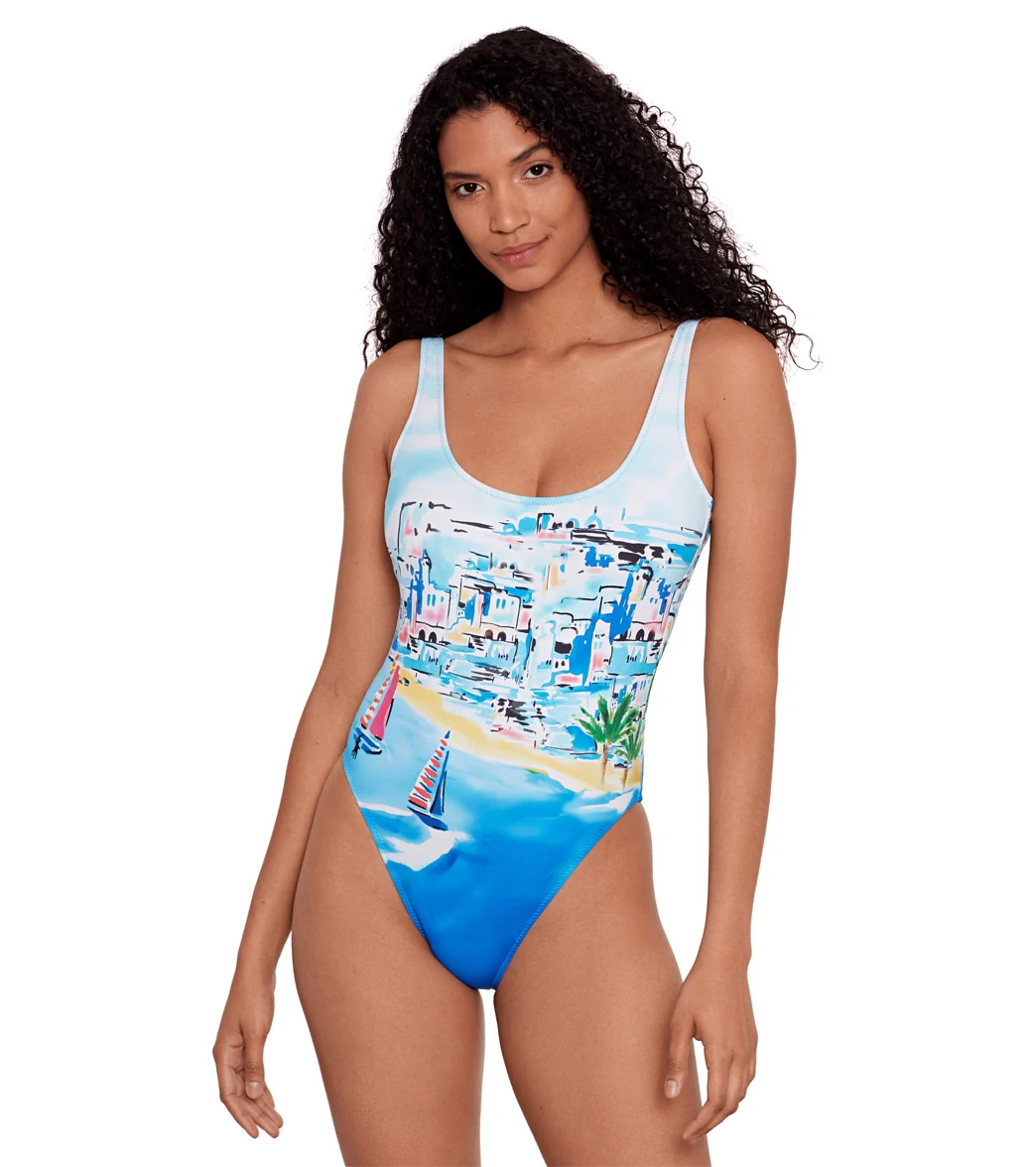 Polo Ralph Lauren Women's Riveria Scenic  Scoop Tank One Piece Swimsuit - Image 6