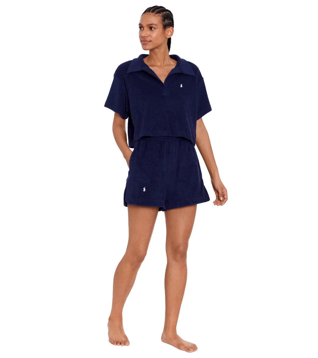 Polo Ralph Lauren Women's Terry Beachwear Polo Shirt and Short Set - Image 10