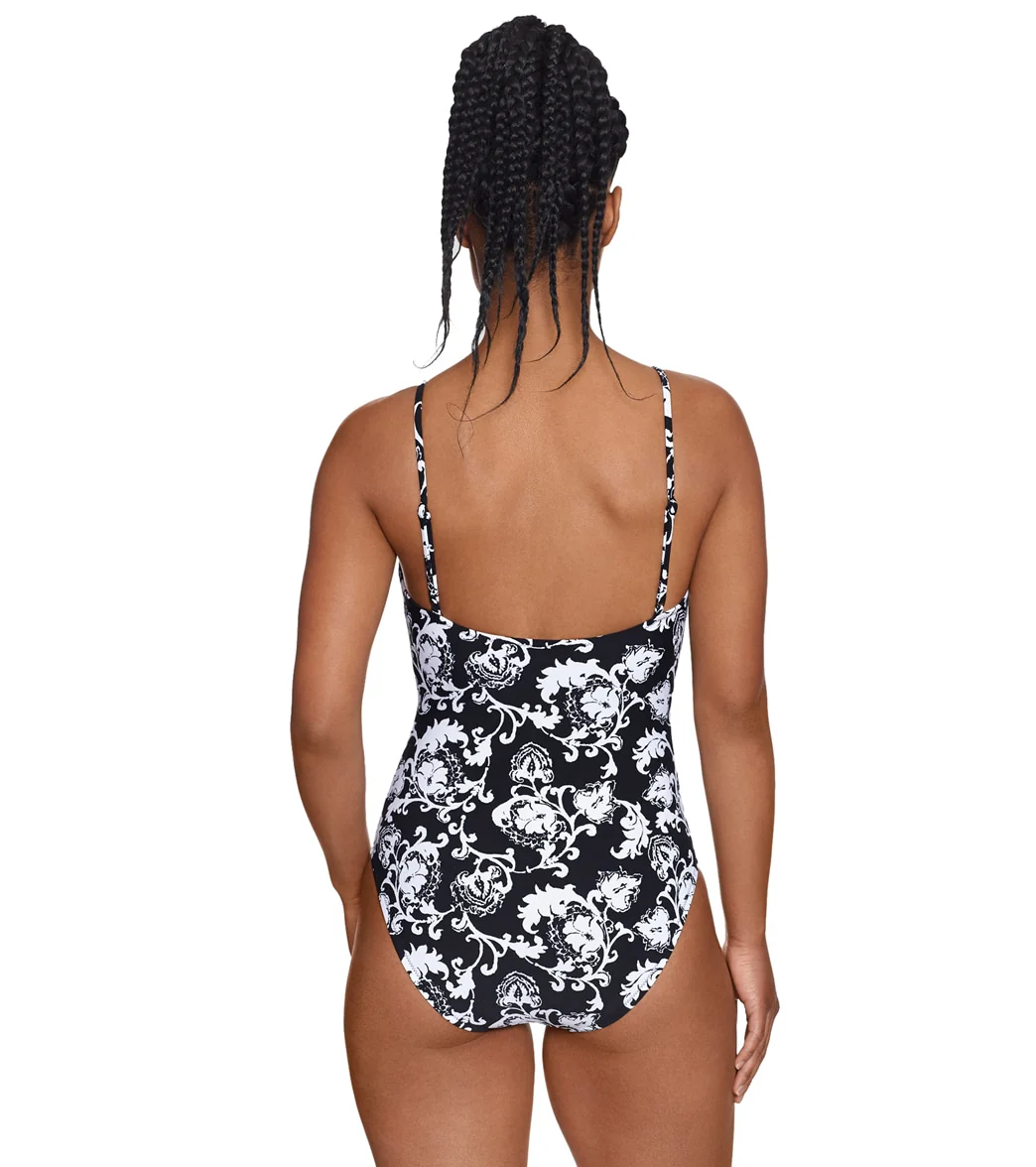 Polo Ralph Lauren Women's Vintage Vines Tie Front One Piece Swimsuit - Image 3