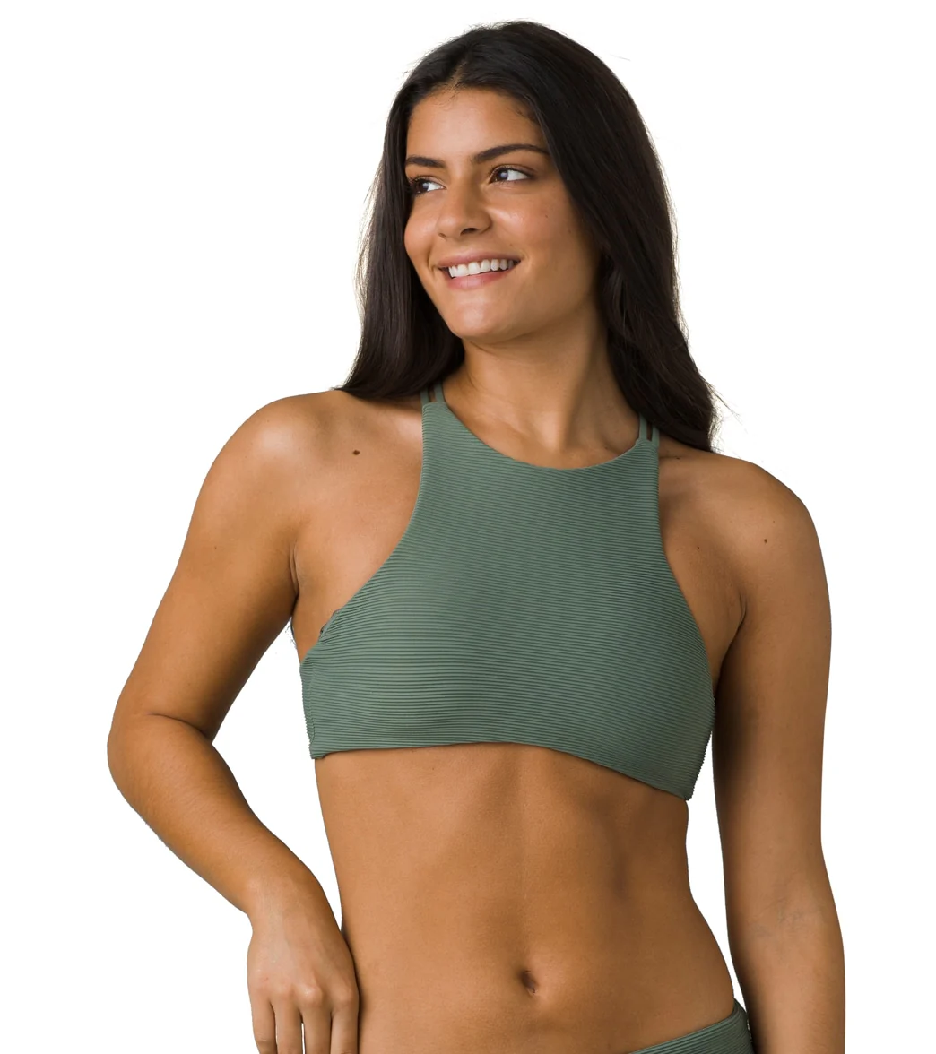 prAna Onyx Bay Ottoman Ribbed High Neck Bikini Top - Image 11