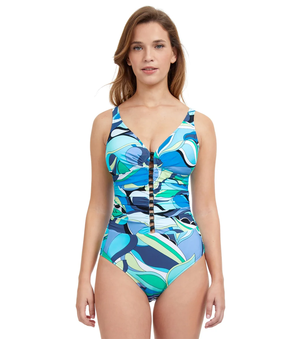 Profile by Gottex Women's Retro Love V Neck One Piece Swimsuit (D-Cup) - Image 7