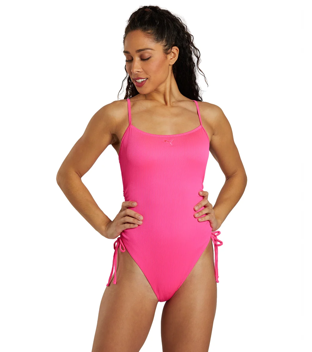 Puma Women's Ruched Side One Piece Swimsuit - Image 6