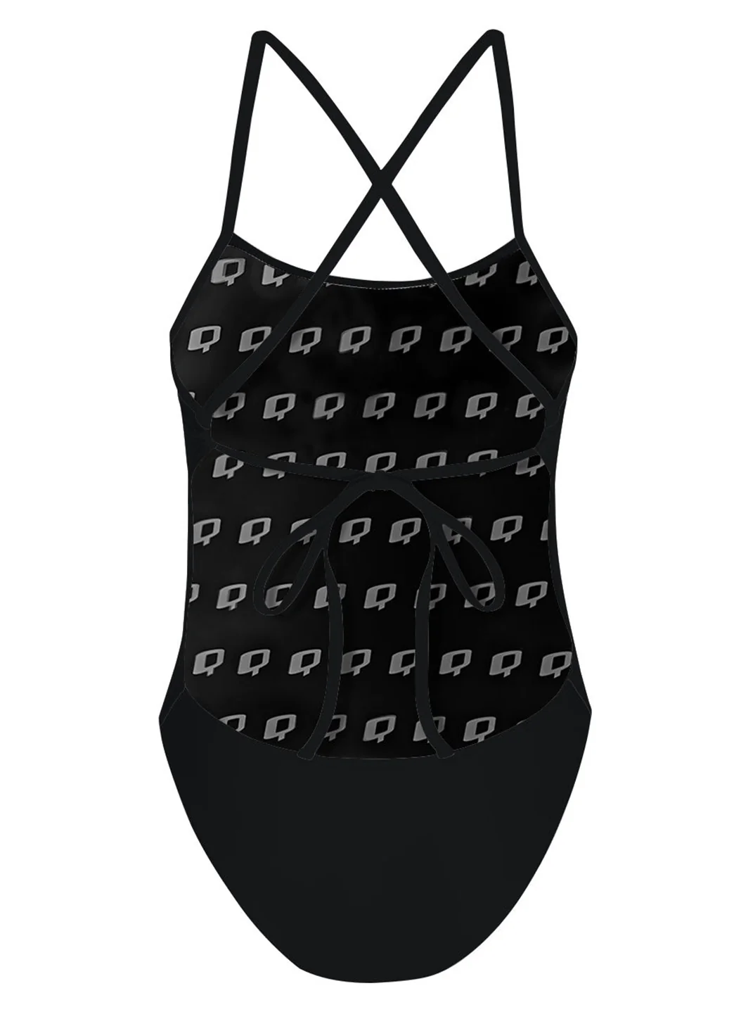Q Swimwear Women's Solid Tie Back One Piece Swimsuit - Image 4