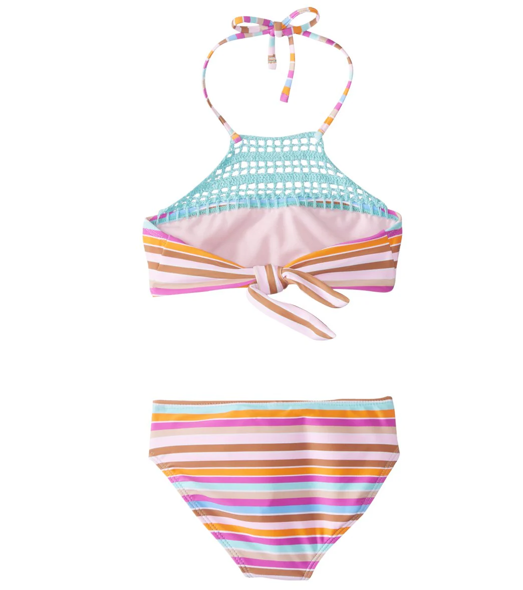 Raisins Girls' Laguna Stripes Blooming Lotus Two Piece Bikini Set (Big Kid) - Image 2