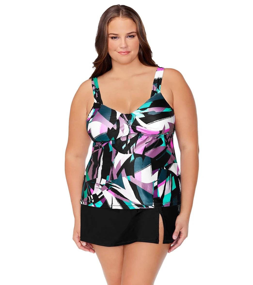 Raisins Women's Atlantic Solid Peru Plus Size Swim Skirt - Image 3