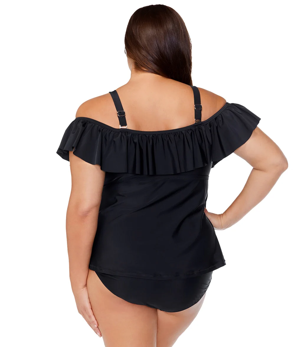 Raisins Women's Atlantic Solids Tortuga Plus Size Tankini Top - Image 8