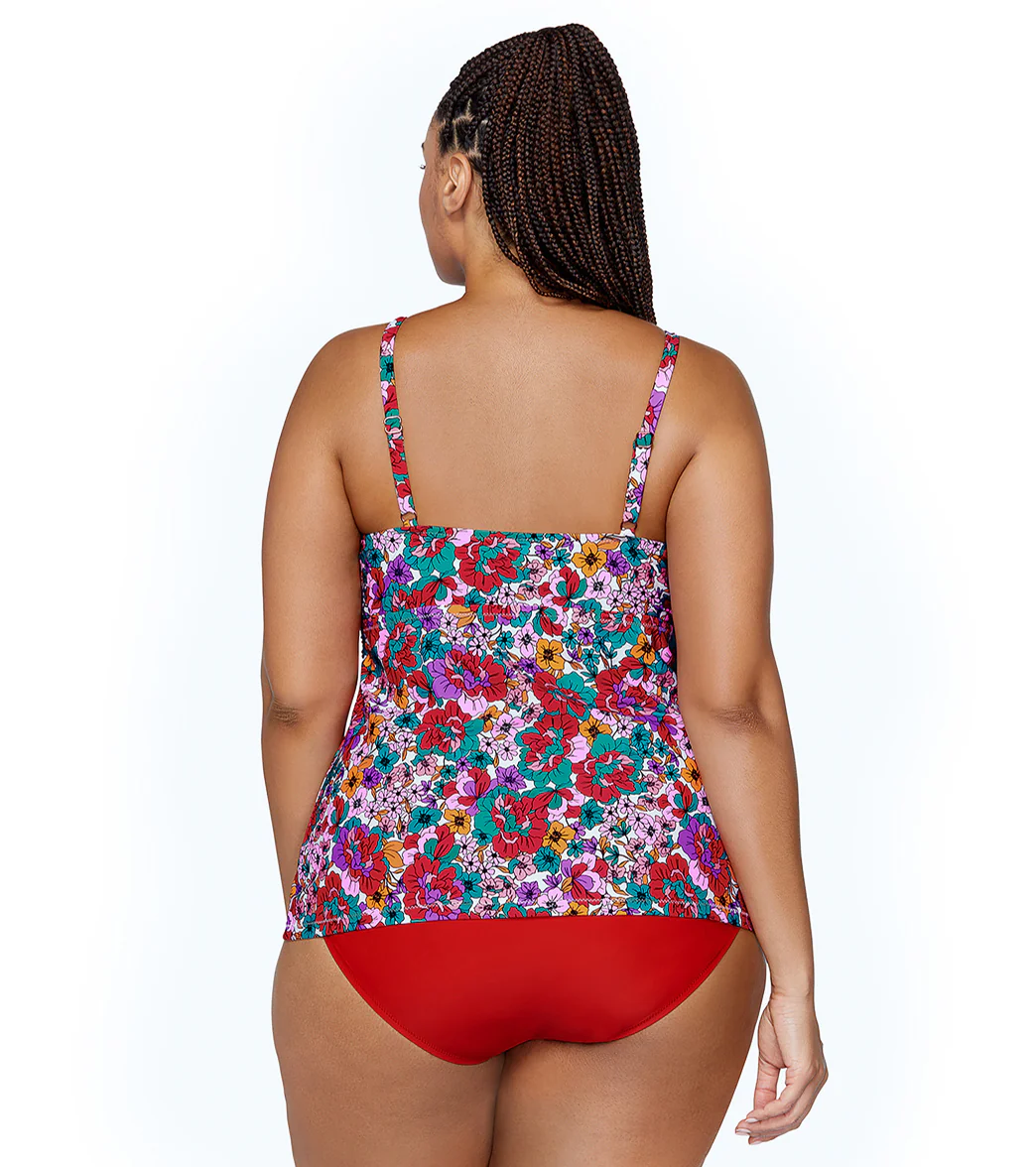 Raisins Women's Brilliant Bloom Aries Plus Size Underwire Tankini Top - Image 2