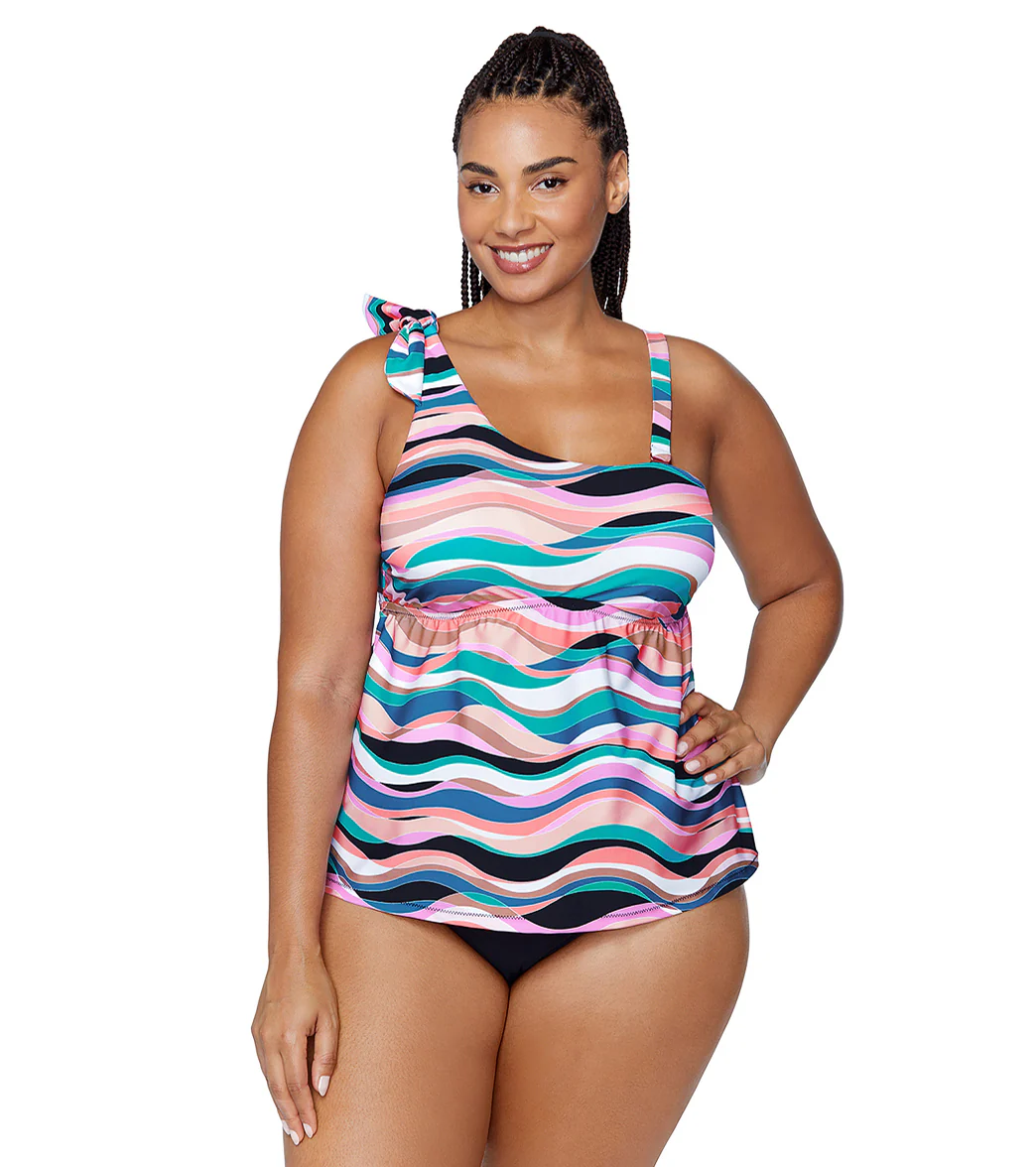 Raisins Women's It's A New Wave Marita Plus Size Tankini Top - Image 5