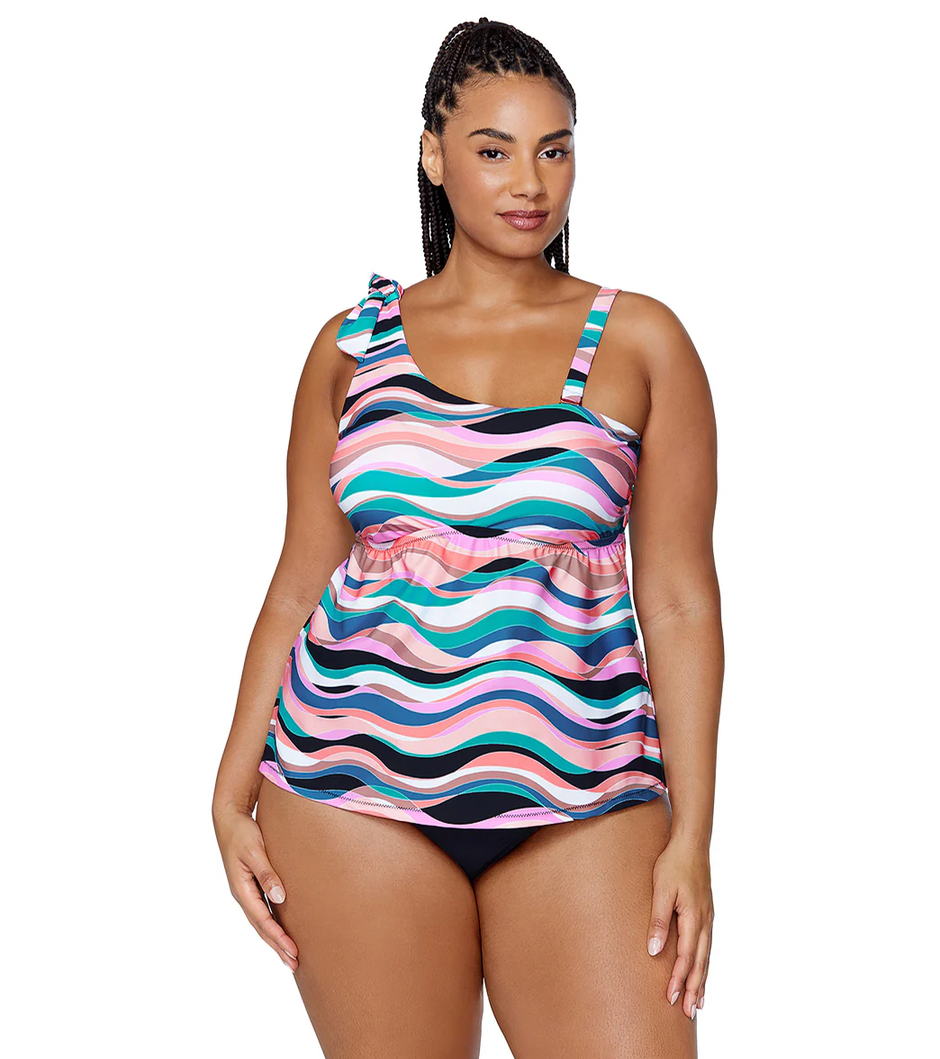 Raisins Women's It's A New Wave Marita Plus Size Tankini Top - Image 9
