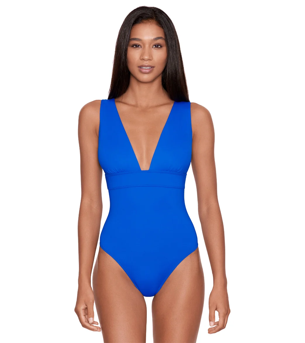 Ralph Lauren Women's Beach Club Solids Modern V-Neck One Piece Swimsuit - Image 5