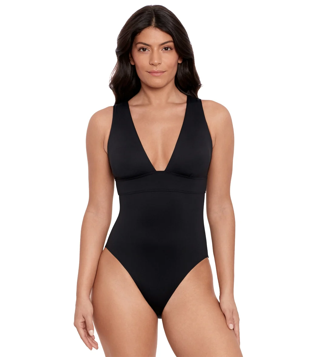Ralph Lauren Women's Beach Club Solids Modern V-Neck One Piece Swimsuit - Image 6