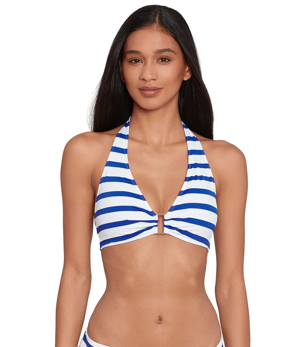 Ralph Lauren Women's Port Stripe Ring Halter Bikini Top - Image 6