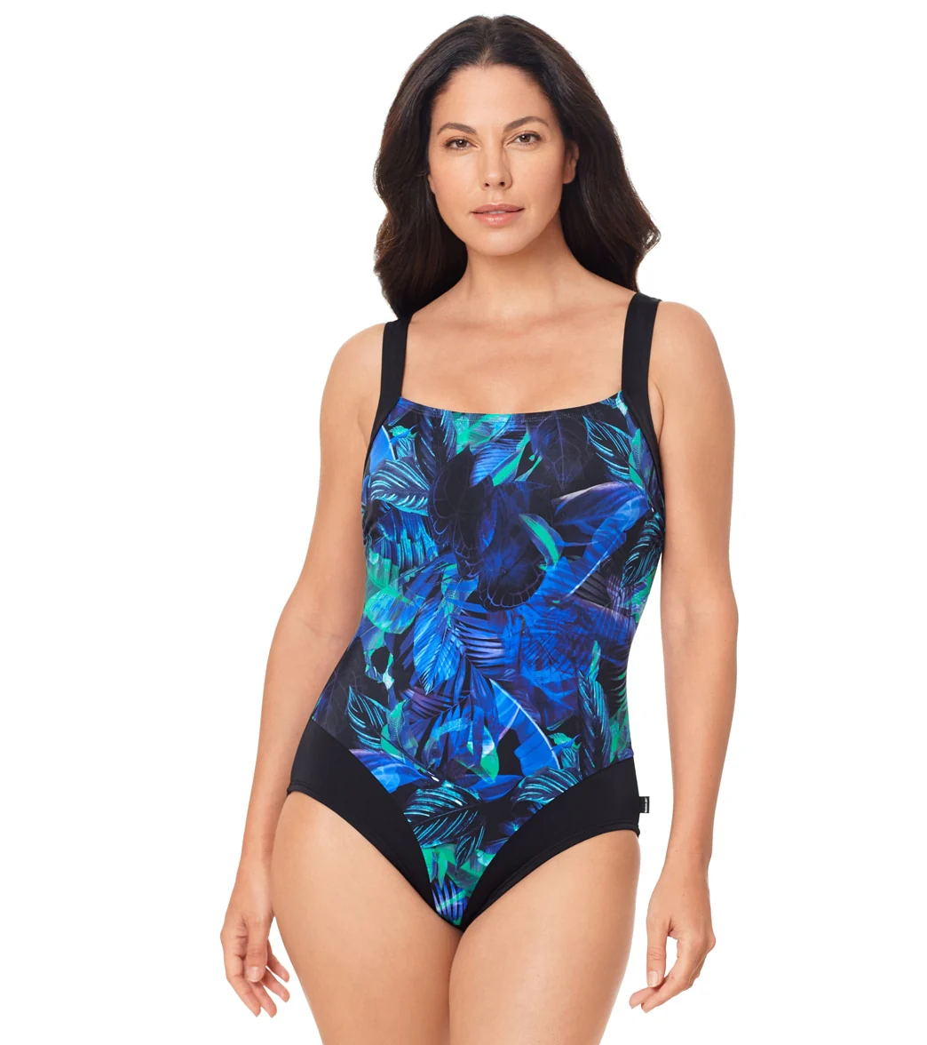 Reebok Women's Neon Visions Scoop Neck One Piece Swimsuit - Image 6