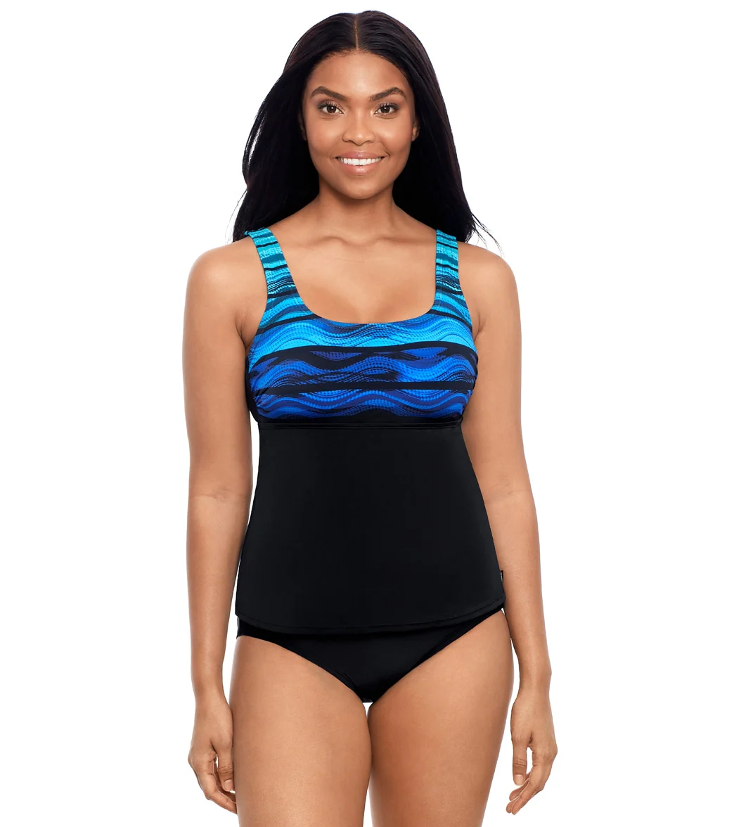 Reebok Women's Wavy Look Tankini Top - Image 7