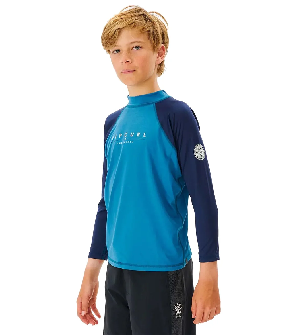 Rip Curl Boys' Shockwaves Long Sleeve Rashguard (Big Kid) - Image 2