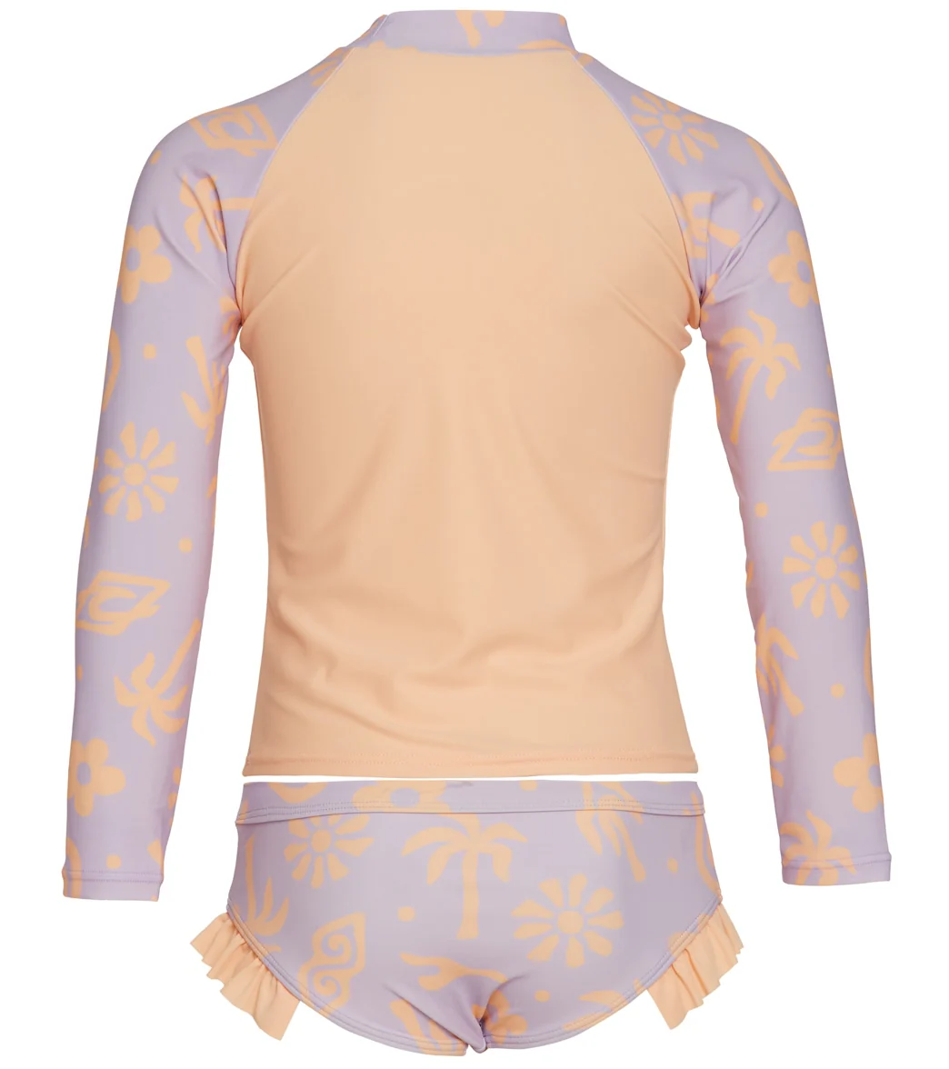 Rip Curl Girls' Low Tide Long Sleeve Rash Guard Set (Toddler, Little Kid) - Image 2