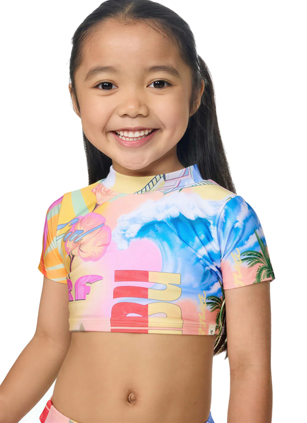Rip Curl Girls' Malibu Short Sleeve Two Piece Short Bikini Set (Toddler, Little Kid) - Image 6