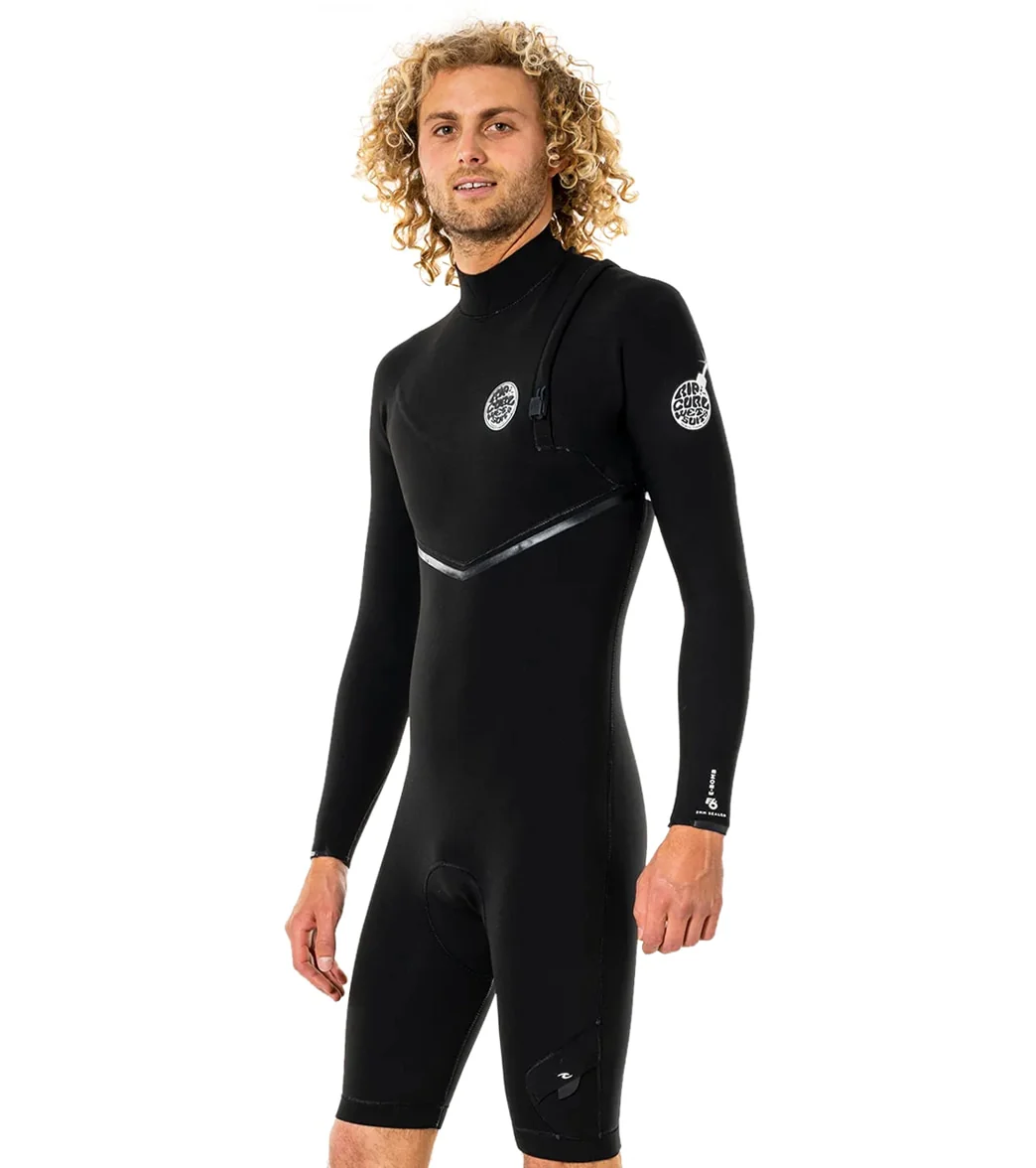 Rip Curl Men's 2/2mm E-Bomb Long Sleeve Zip Free Springsuit Wetsuit - Image 2