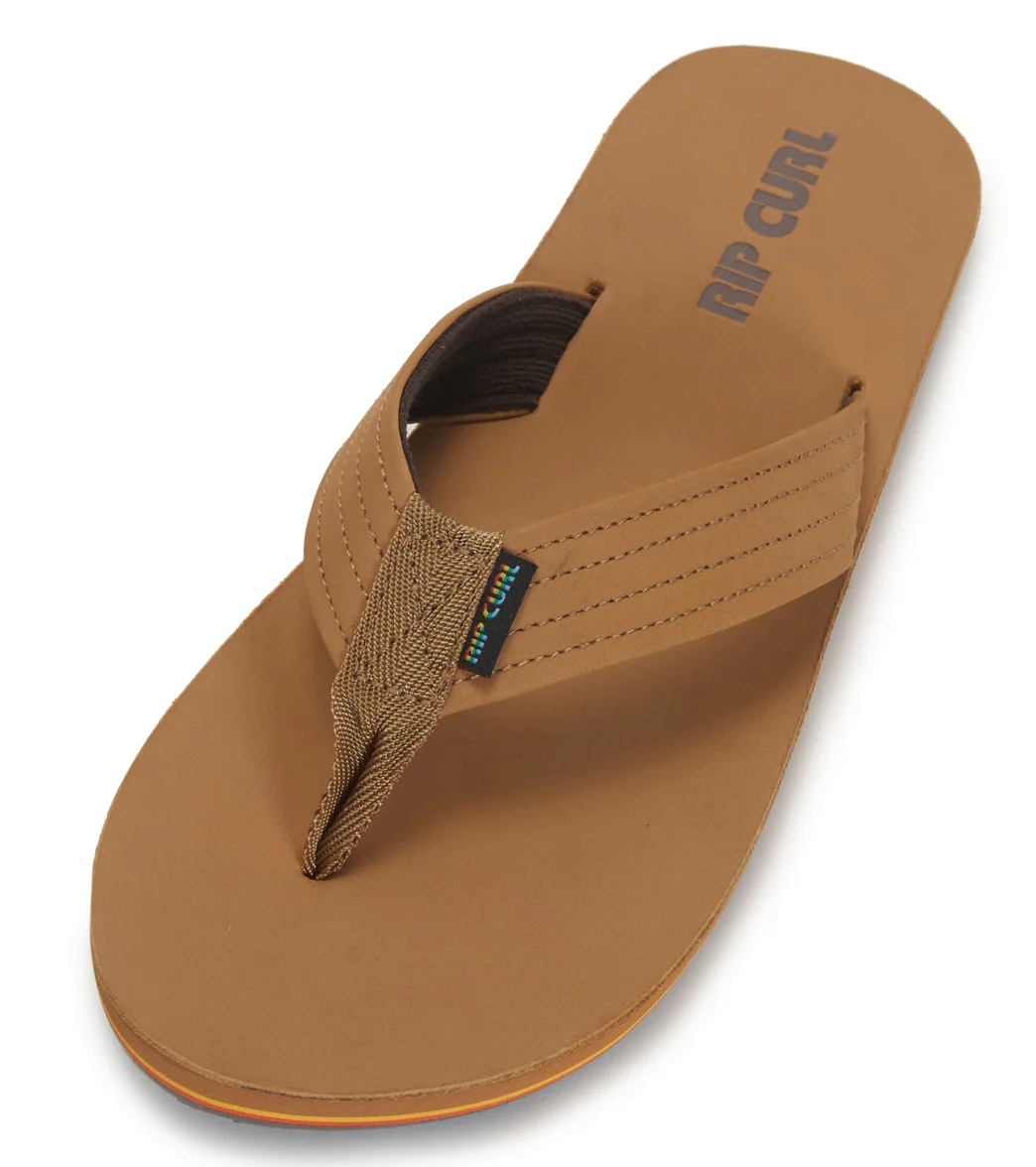 Rip Curl Men's Revival Leather Open Toe Flip Flops - Image 9