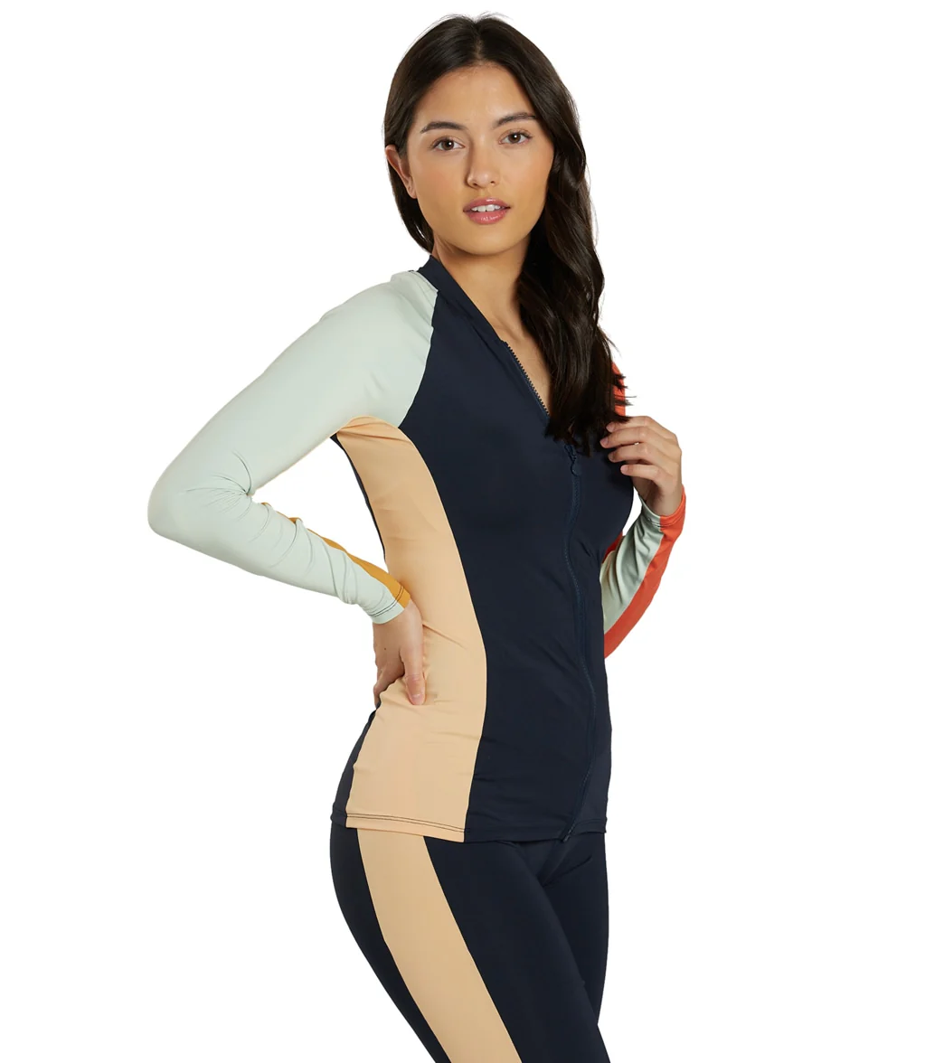 Rip Curl Women's Day Break Long Sleeve Front Zip UPF 50 Rash Guard - Image 2