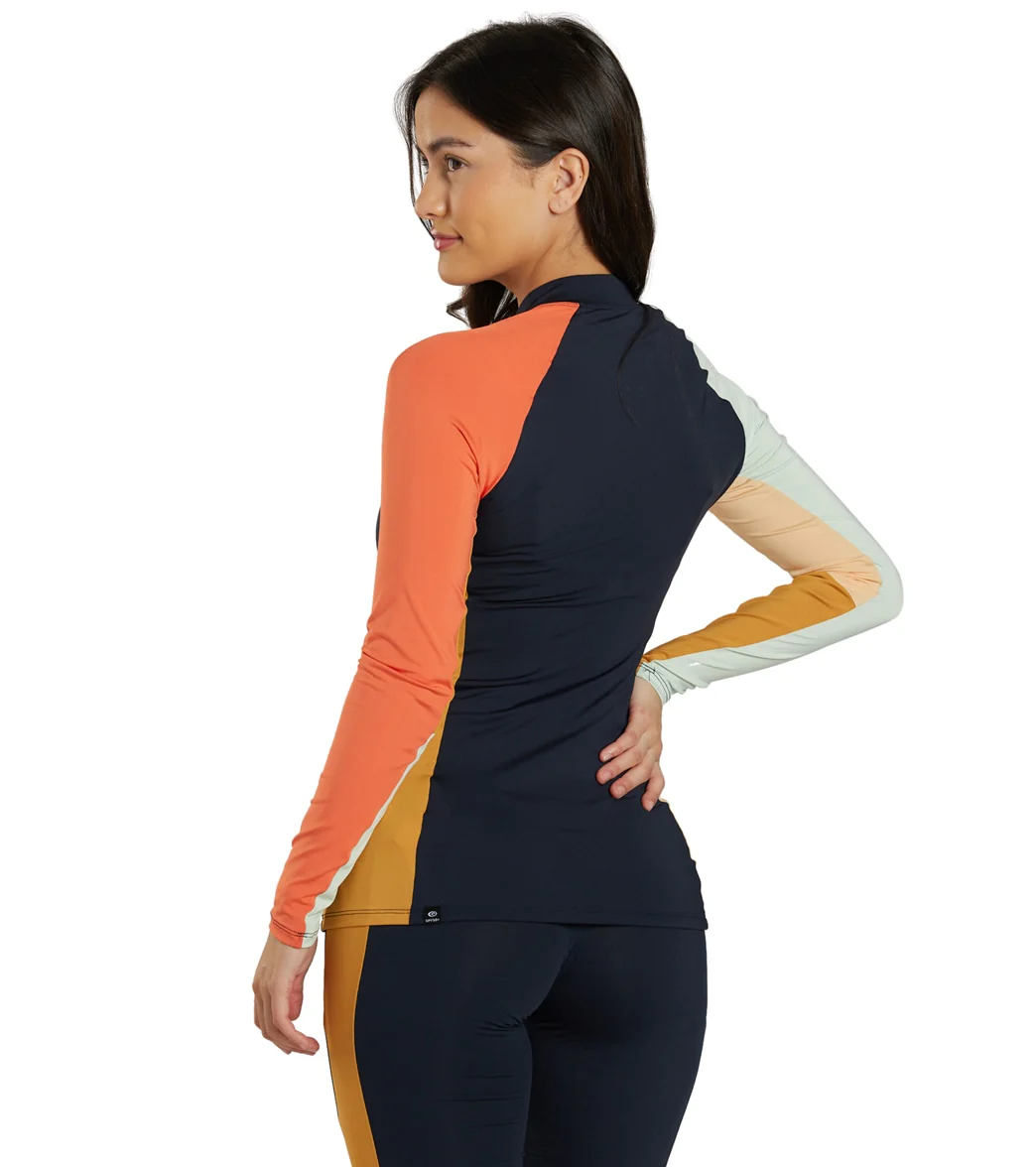 Rip Curl Women's Day Break Long Sleeve Front Zip UPF 50 Rash Guard - Image 3