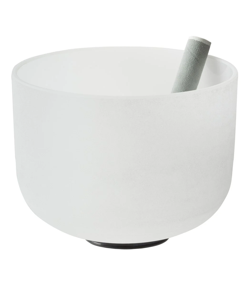 Sacred Space Frosted E Solar Plexus Quartz Crystal Singing Bowl 12"