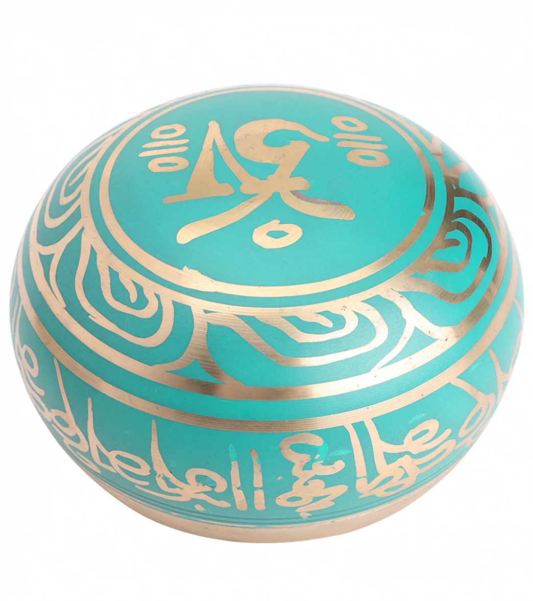 Sacred Space Green Cast Tibetan Singing Bowl 4.5" - Image 3