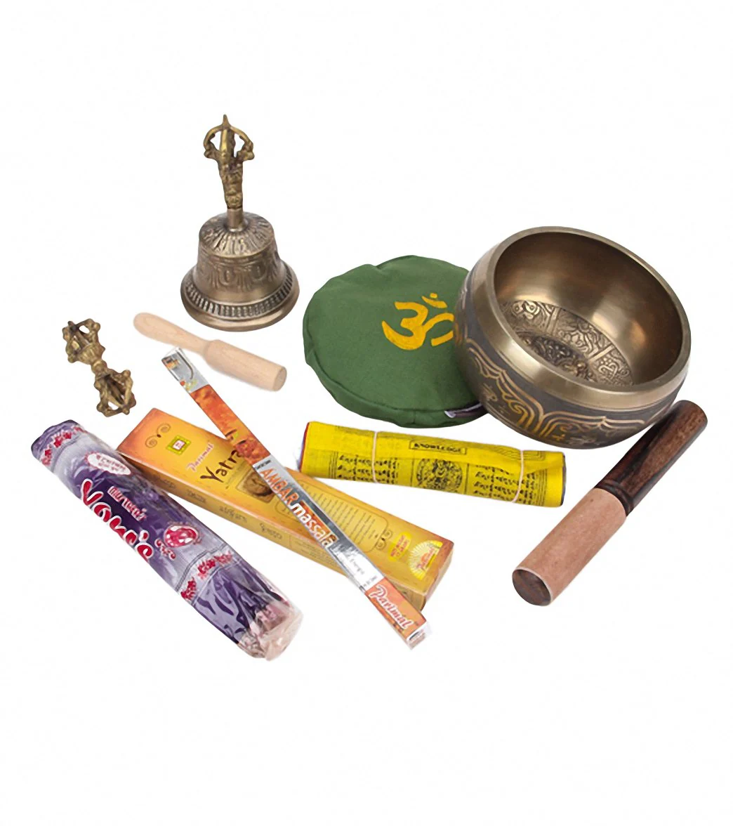 Sacred Space Hand Hammered Tibetan Singing Bowl Gift Pack 4