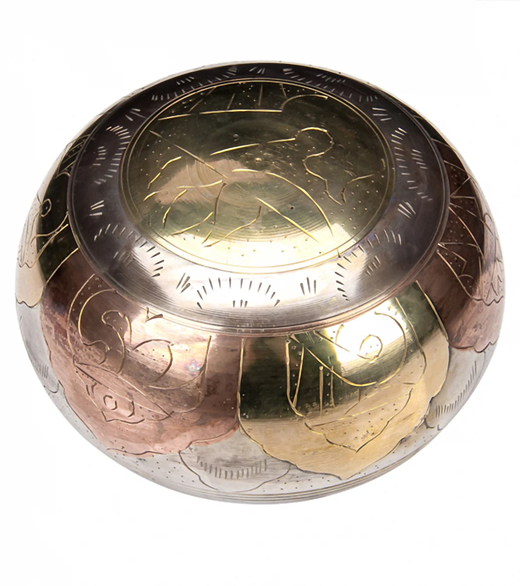 Sacred Space Silver Cast Tibetan Singing Bowl 5" - Image 3