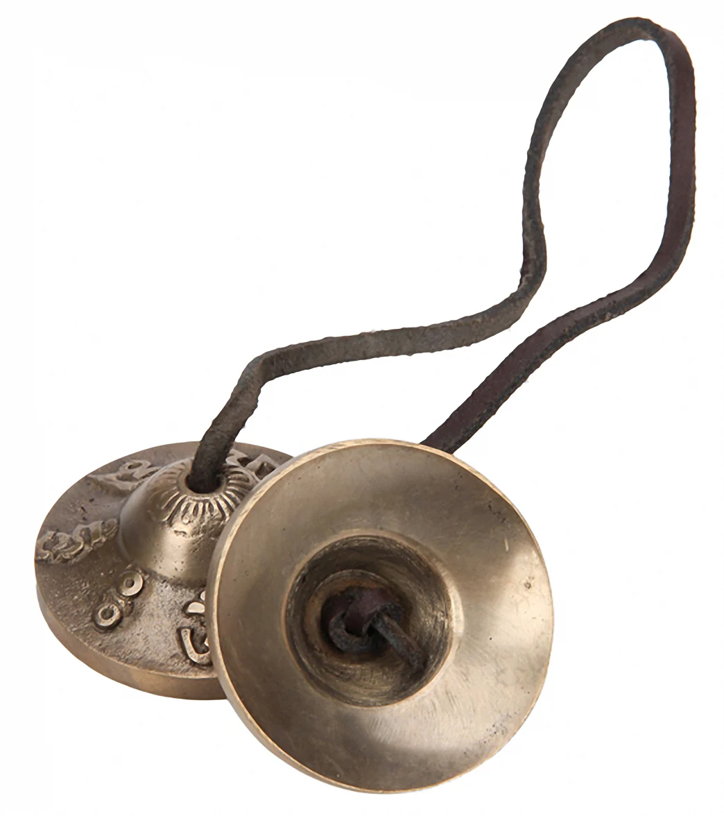 Sacred Space Small Om Mani Padme Hum Tibetan Gong Tingsha Cymbals - Image 2