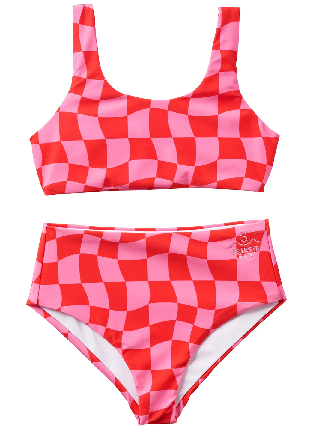 Seaesta Surf Girls' Print Wavy Check Two Piece Bikini Set (Toddler, Little Kid, Big Kid) - Image 3