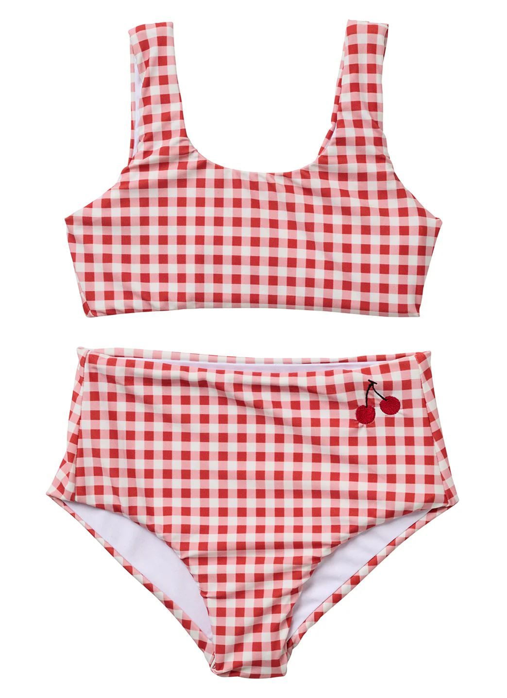 Seaesta Surf Girls' Seaside Gingham Cherry Two Piece Bikini Set (Toddler, Little Kid, Big Kid) - Image 2