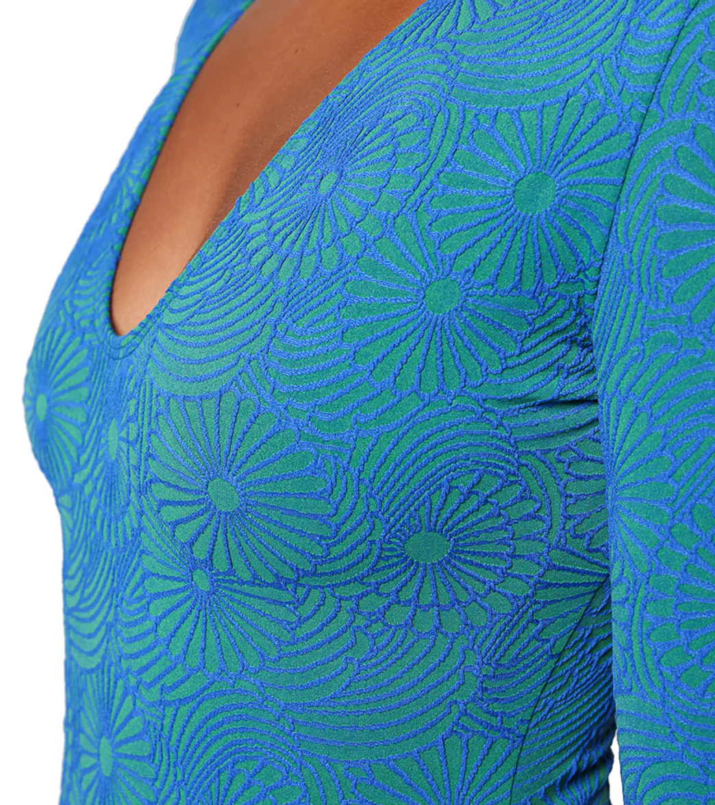 Seea Women's Valentina V-Neck Long Sleeve One Piece Swimsuit - Image 5