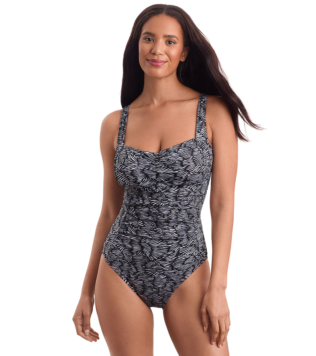 Shape Solver SPORT Women's Chlorine Resistant Spa Shifter Shirred Bodice Tank One Piece Swimsuit - Image 6