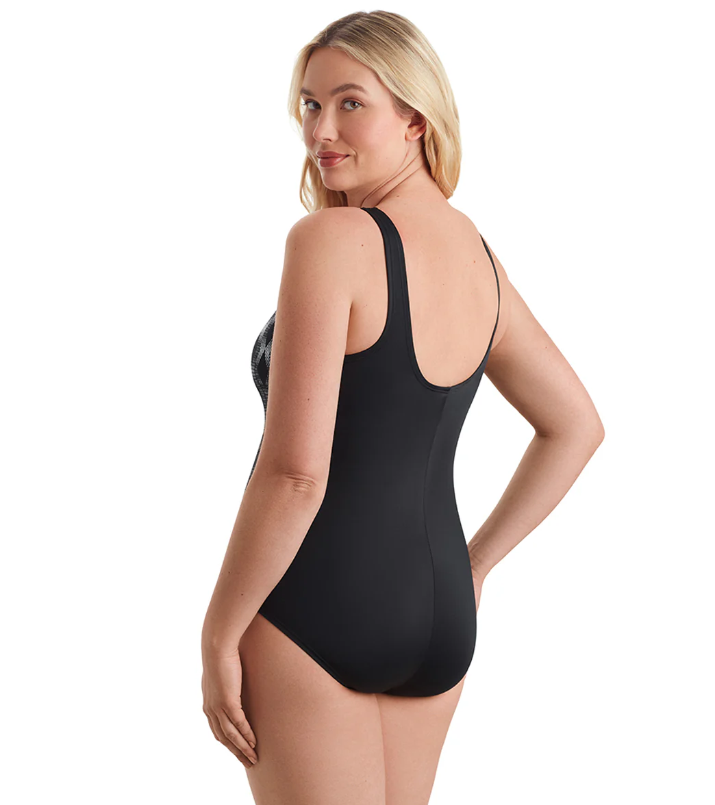Shape Solver SPORT Women's Linked Up Highneck Tank One Piece Swimsuit - Image 2