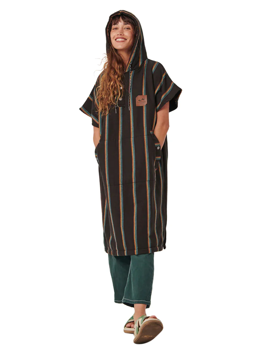 Slowtide Unisex Baja Stripe Fouta Changing Poncho - Image 2
