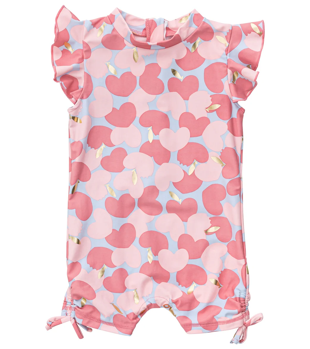 Snapper Rock Girls' Apple Love Flutter Sleeve Sunsuit (Baby)