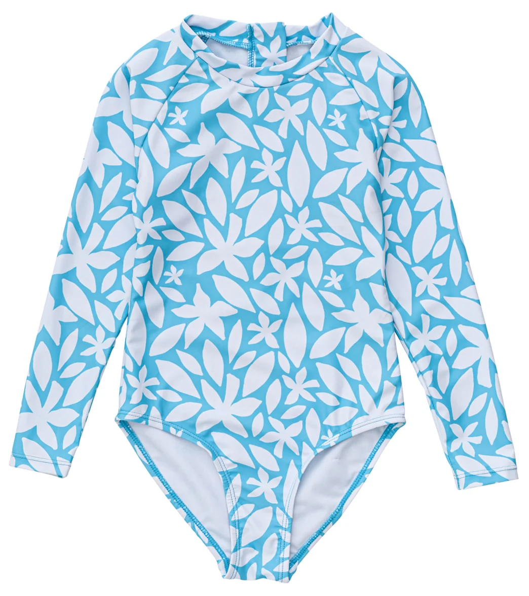 Snapper Rock Girls' Aqua Bloom Sustainable LS Surf Suit (Baby, Toddler, Little Kid, Big Kid) - Image 8